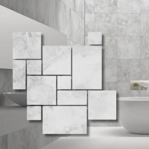 Płytka marmurowa 12 mm Carrara Royal Satynowa Matowa Modularna 1kpl=0,742m2 | Komplet Rzymski