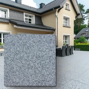 Płytka Granitowa Szara Płomieniowana G602 Bianco Sardo 40x40x1,4 cm