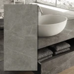 Velkoformátová deska Grey Stone Silk 324x162x1,2 cm