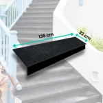 Sada nášlapných stupňů - schod + podstupnice Basalt G690 Basalt Black 135x33x2 / 135x15x2