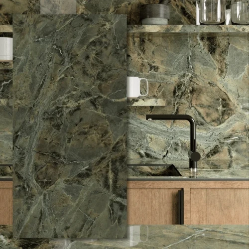 Spiek kwarcowy Grande Marazzi Verde Borgogna Lux 320x160x0,6 cm
