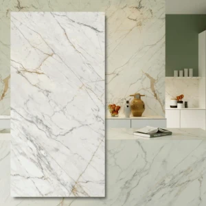Spiek kwarcowy 12mm The Top Marazzi Golden White Lux 324x162 cm