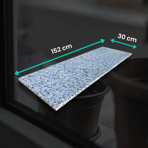 Parapet granitowy polerowany New Bianco 152x30x2 cm