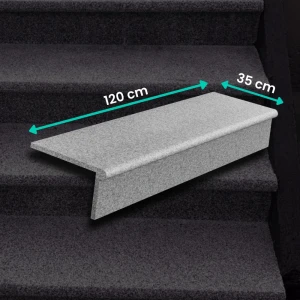 Zestaw Stopnica - Stopień + Podstopień Granitowy G664 New 120x35x2 / 120x15x2 Bullnose