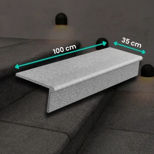 Zestaw Stopnica - Stopień + Podstopień Granitowy G664 New 100x35x2 / 100x15x2 Bullnose