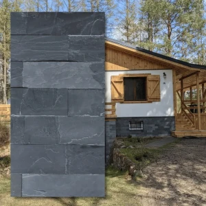 Břidlice Black Slate Přírodní Dekorační fasádní kámen 30x90x1,2 cm PŘEDPRODEJ