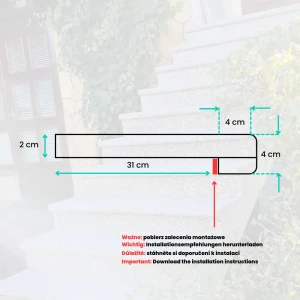 Schodek Granitowy G654 New Dark grey 150x35x2 stopnica płomień Bullnose PRZEDSPRZEDAŻ!