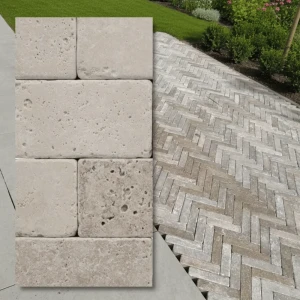 Trawertyn Light Bębnowany 10x30,5x1 cm