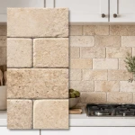 Dekorativní kámen travertin Light bubnováný 7,5 × 15 × 1 cm