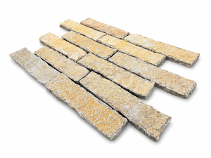 Tandur Yellow Limestone Natural Tromlovaný fasádní kámen 7x30x3 cm