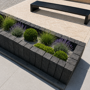 Zahradní palisáda štípaná G690 Basalt Black 100x10x10 cm