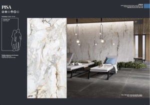 Spiek Pisa Golden White Lux | Calacatta Oro 260x120x 0,6 cm